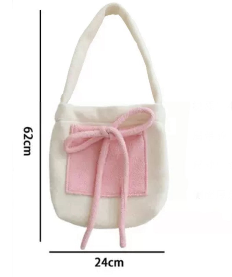 lamb wool ribbon bag