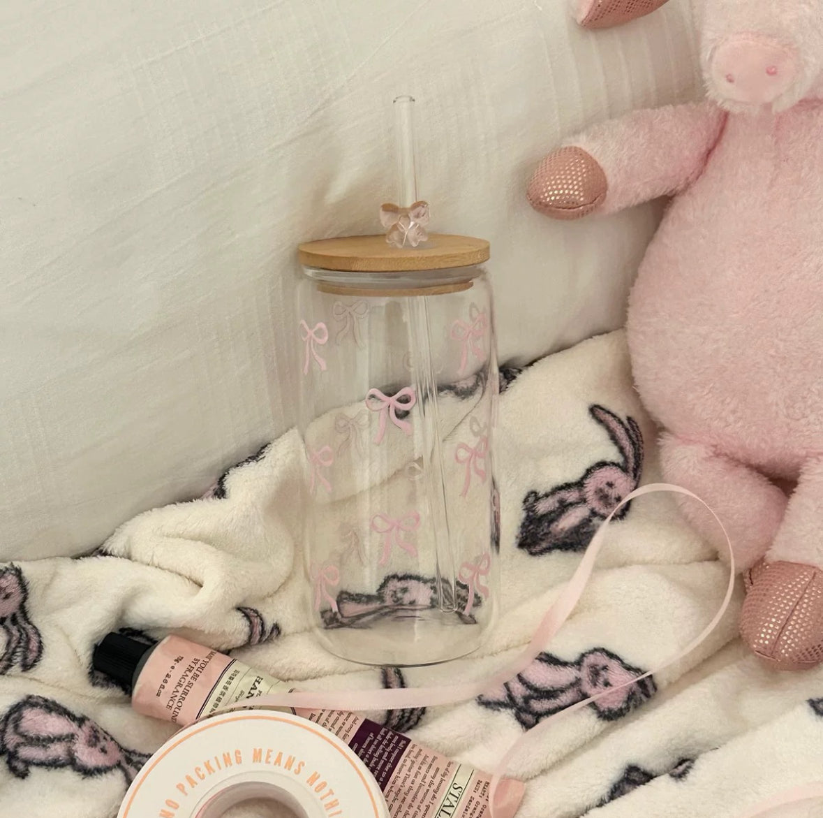 Water bottle with straw