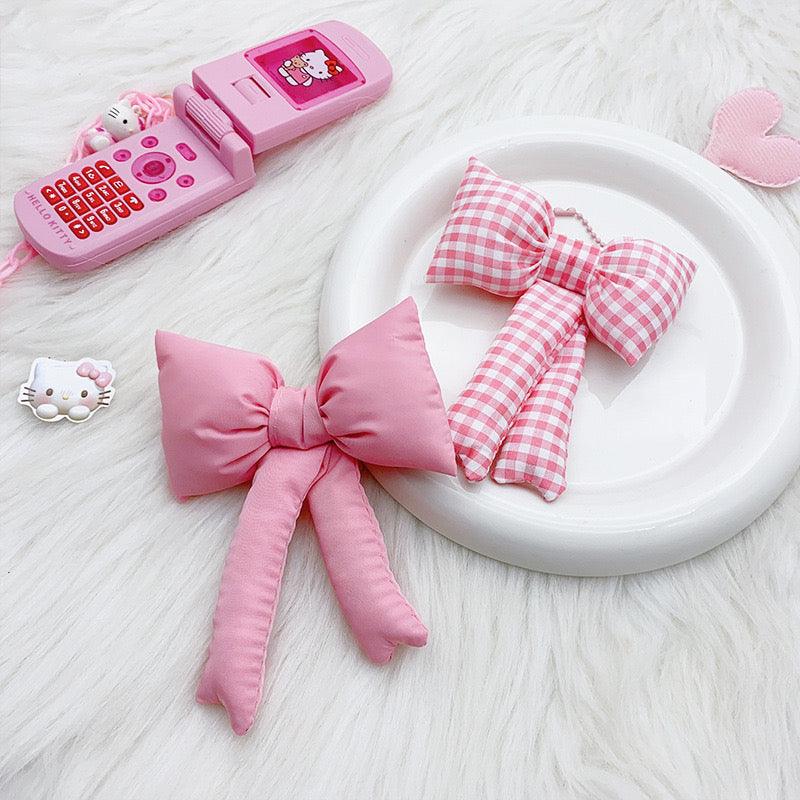 Pink ribbon bag pendant