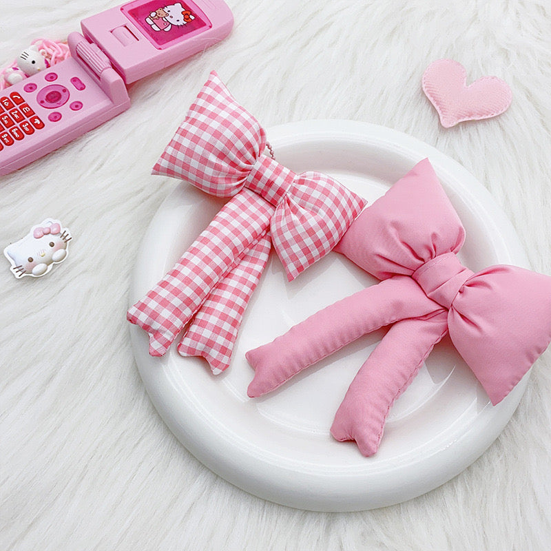 Pink ribbon bag pendant