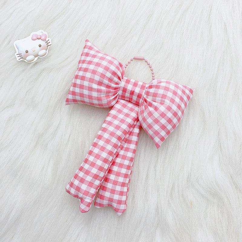 Pink ribbon bag pendant