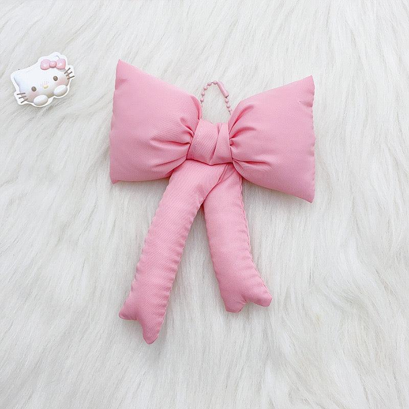 Pink ribbon bag pendant