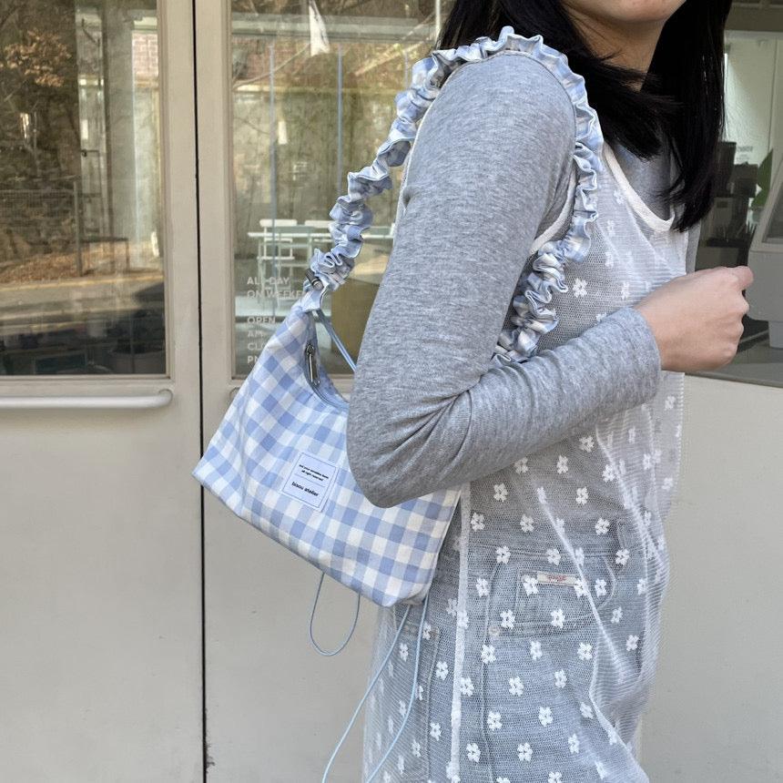 Plaid adjustable shoulder bag