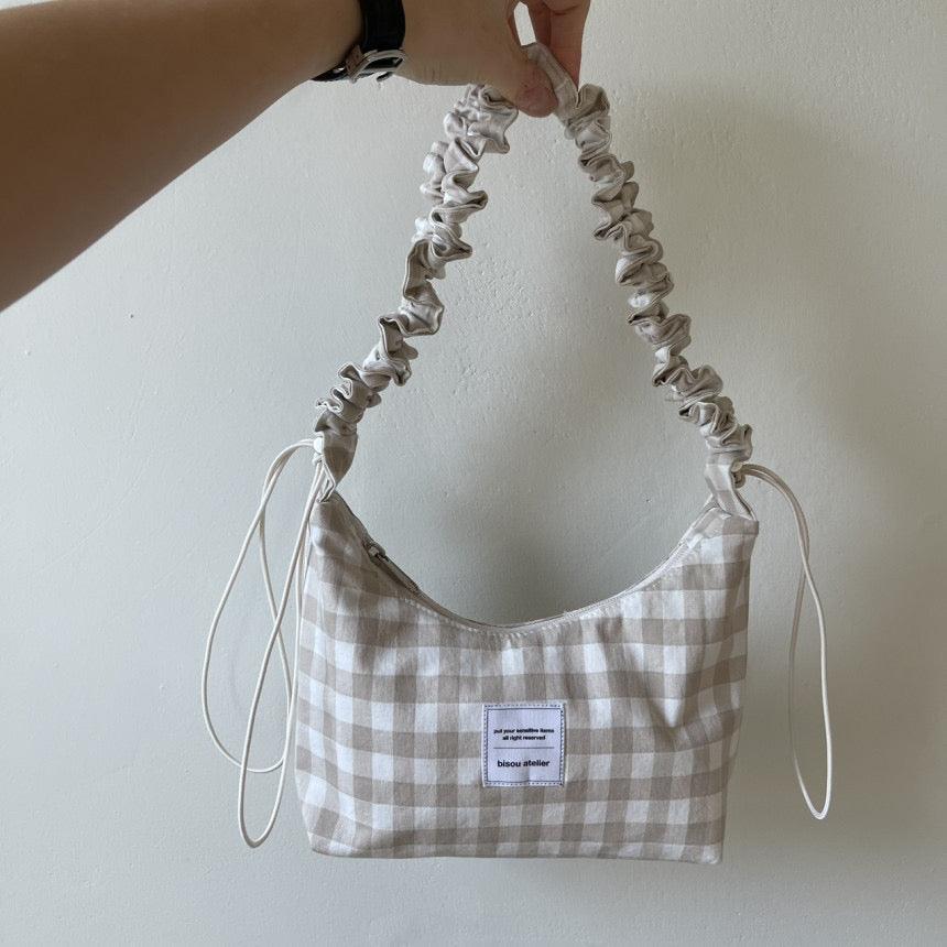 Plaid adjustable shoulder bag