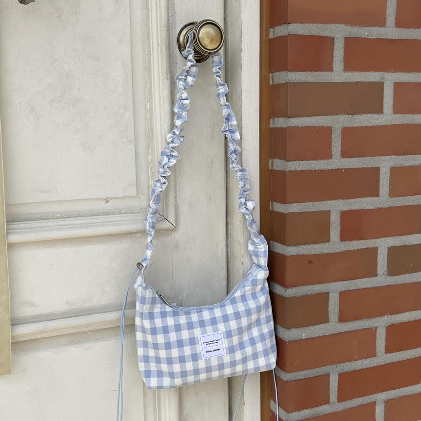Plaid adjustable shoulder bag