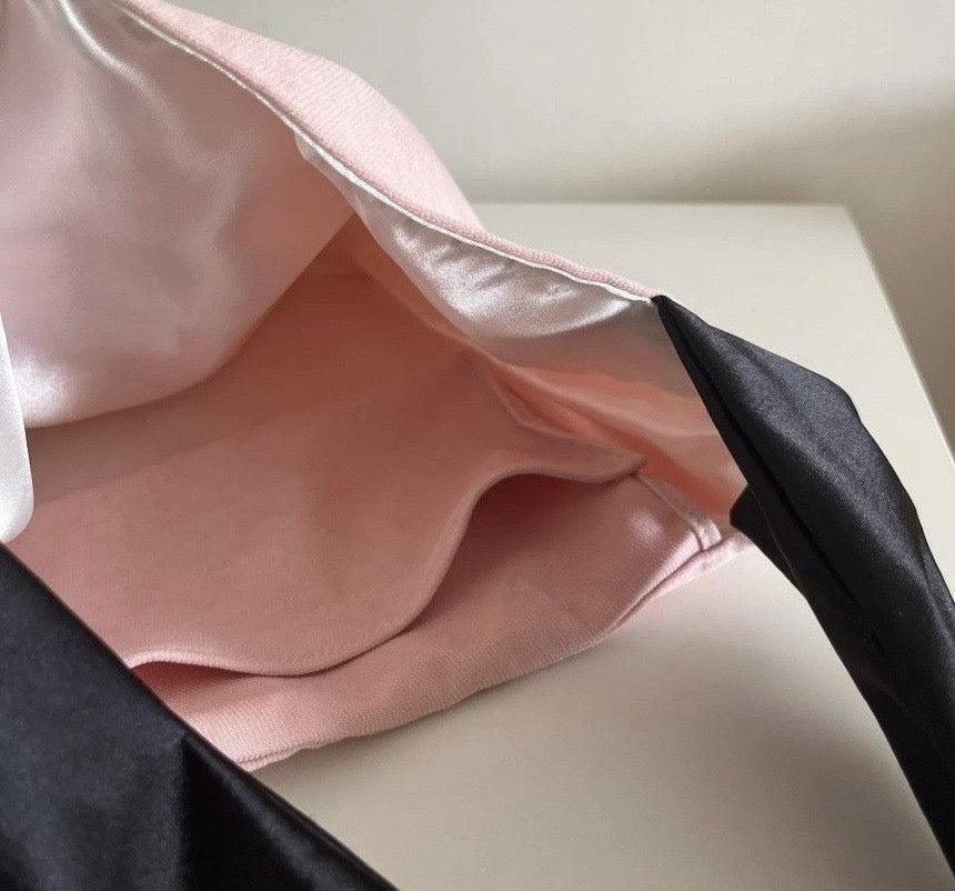 Satin ribbon shoulder bag