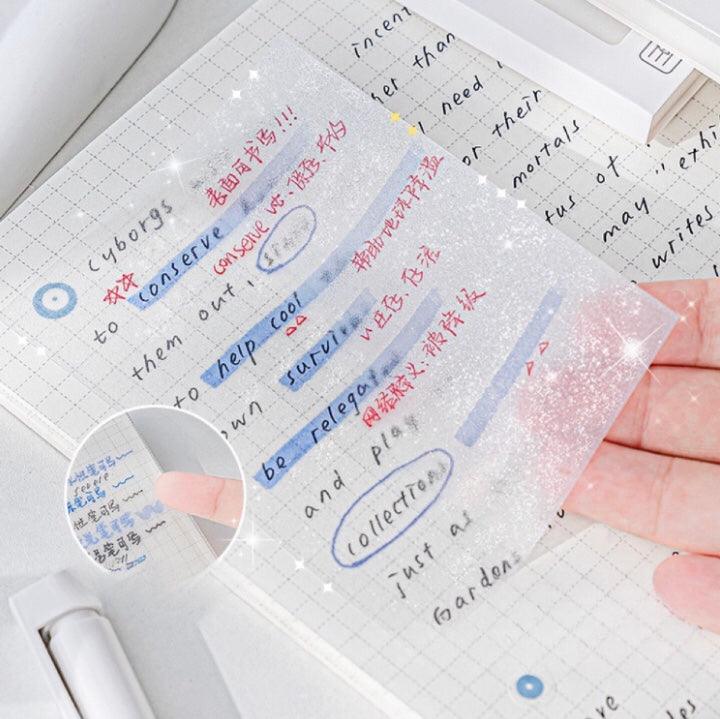 Transparent sticky note