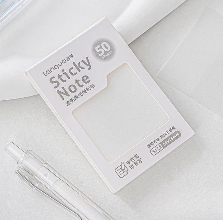 Transparent sticky note