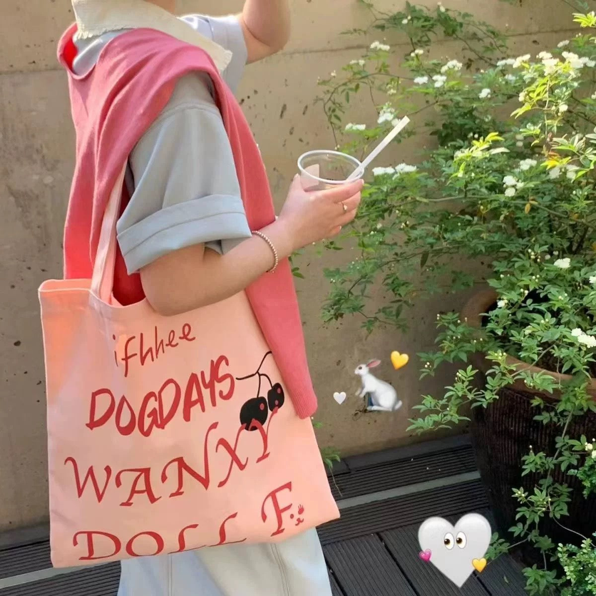 Shaggy pink tote bag