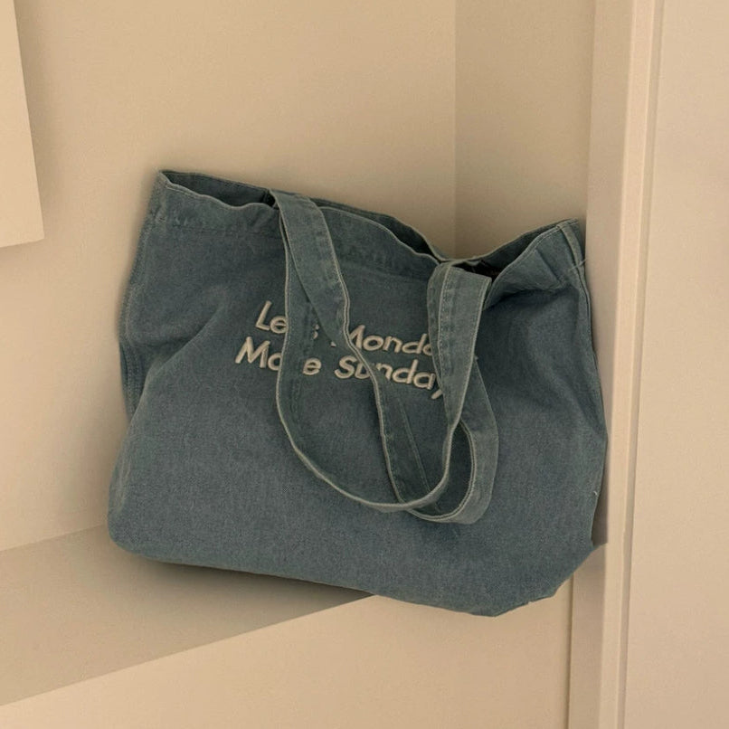 Denim tote bag