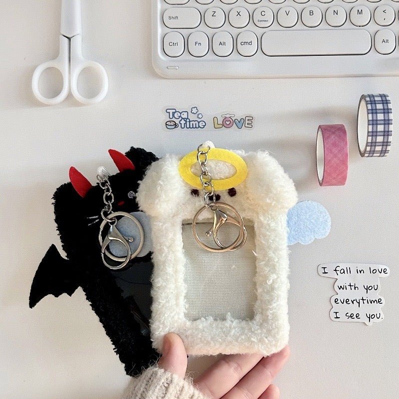 Angel & Devil fluffy Card sleeve 🤍🖤 - KIO