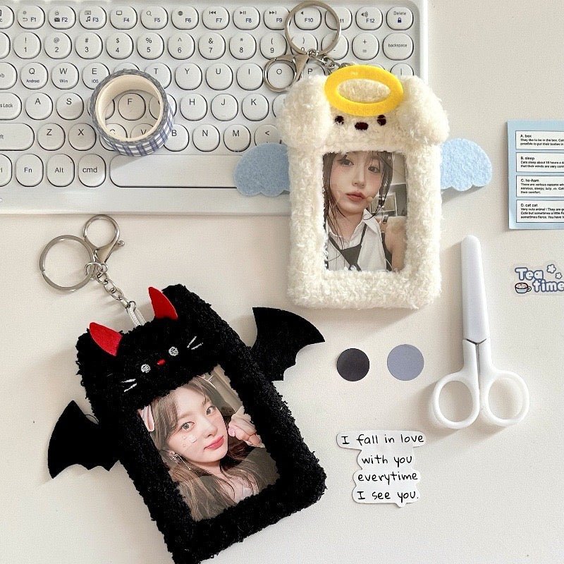 Angel & Devil fluffy Card sleeve 🤍🖤 - KIO