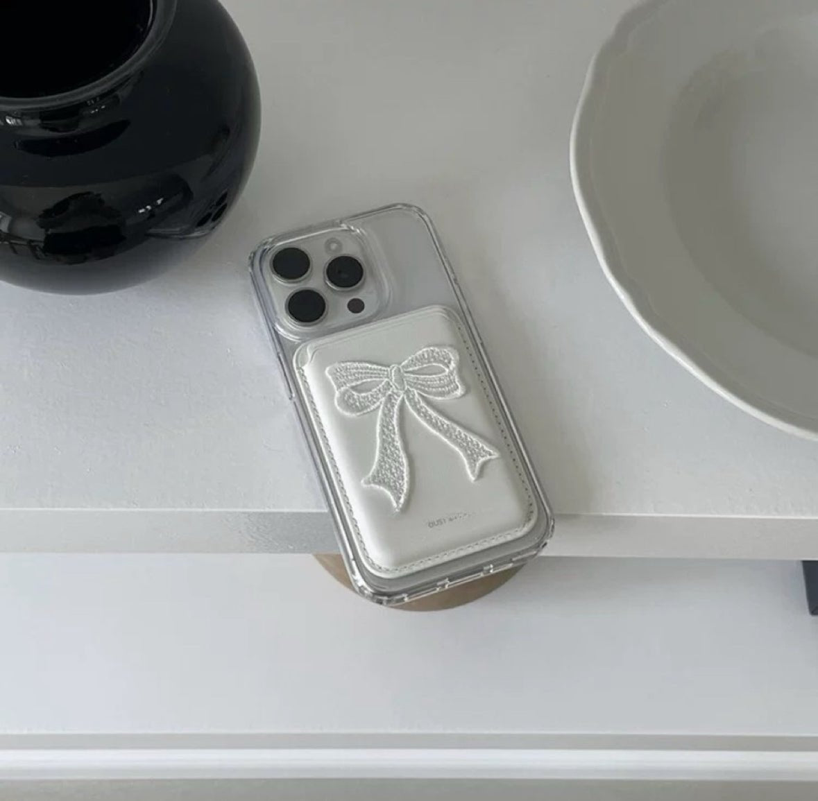 Ballet style Ribbon Magsafe Iphone cardholder ๐ - KIO