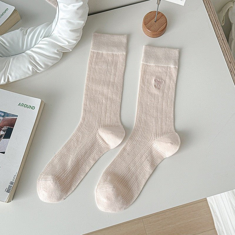 Basic bow Mid - Calf Socks✨ - KIO