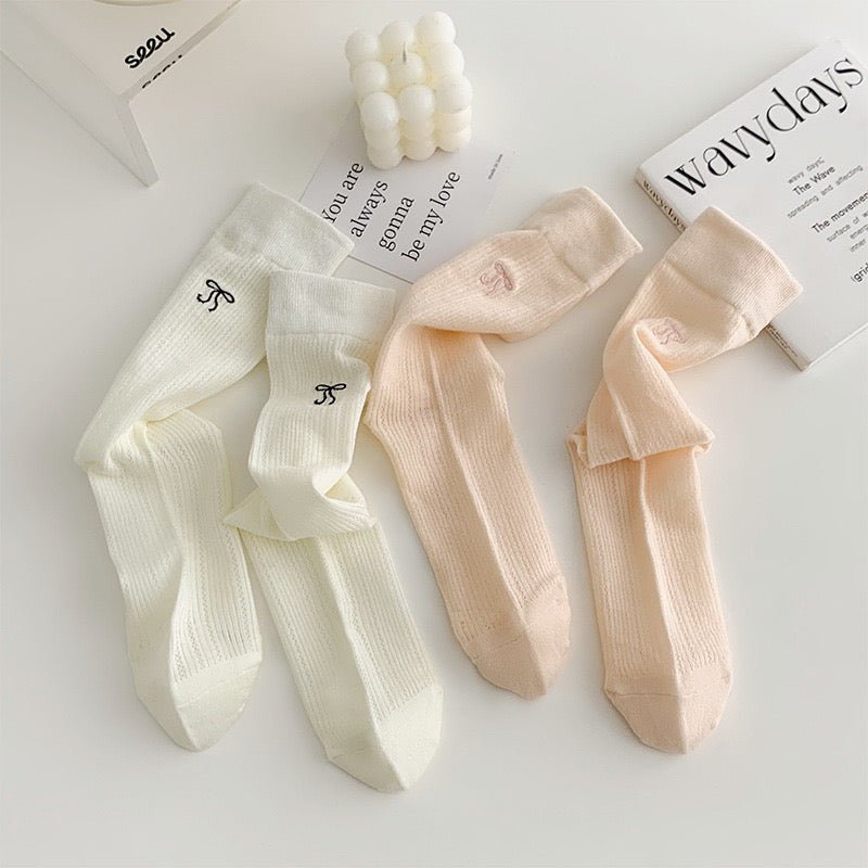 Basic bow Mid - Calf Socks✨ - KIO
