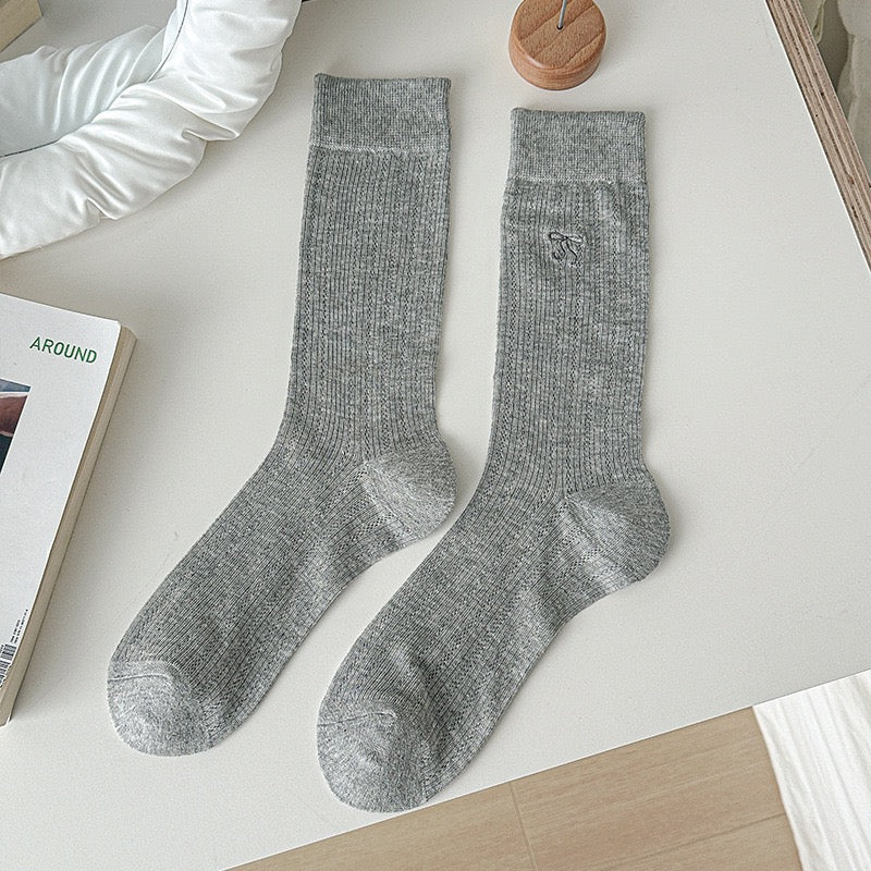 Basic bow Mid - Calf Socks✨ - KIO