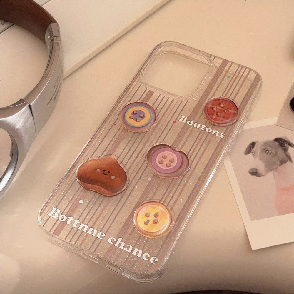 Blingbling buttons Iphone case🌰 - KIO
