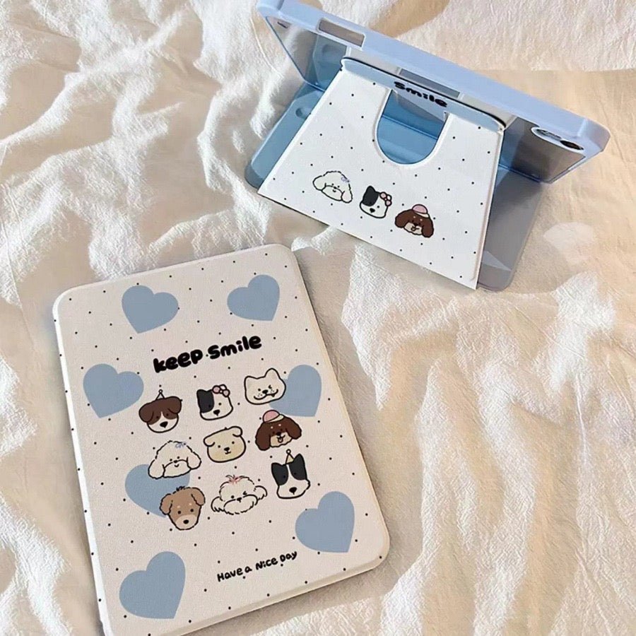 Blue love puppy rotates iPad case 🩵 - KIO