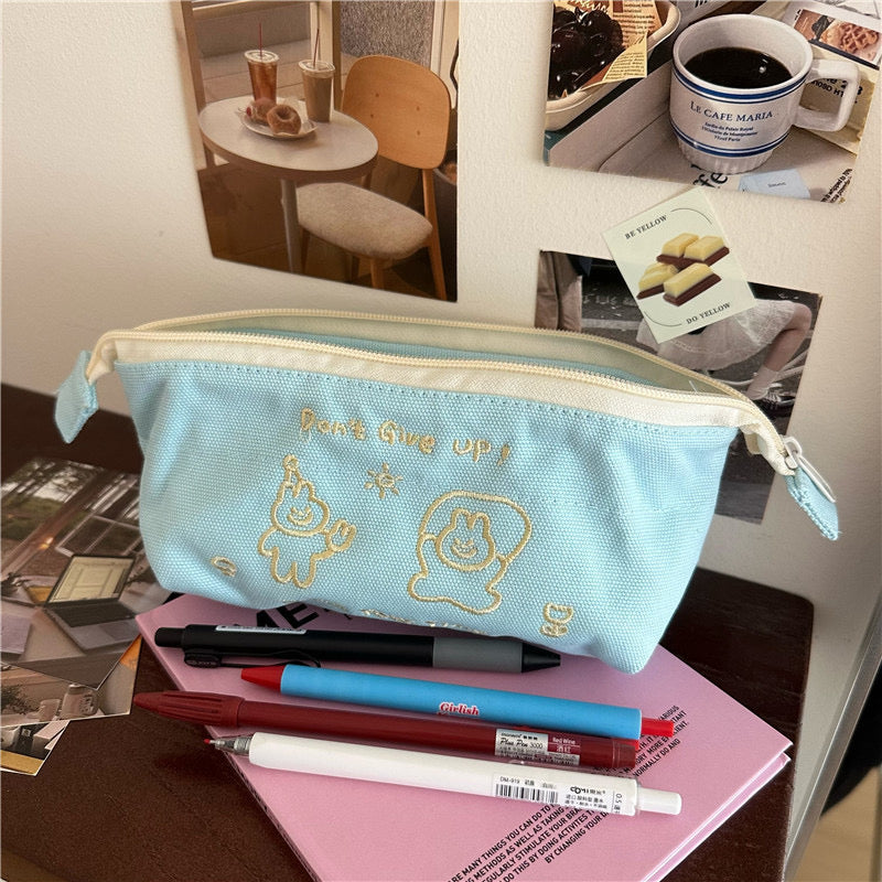 Colorful canvas pencil bag