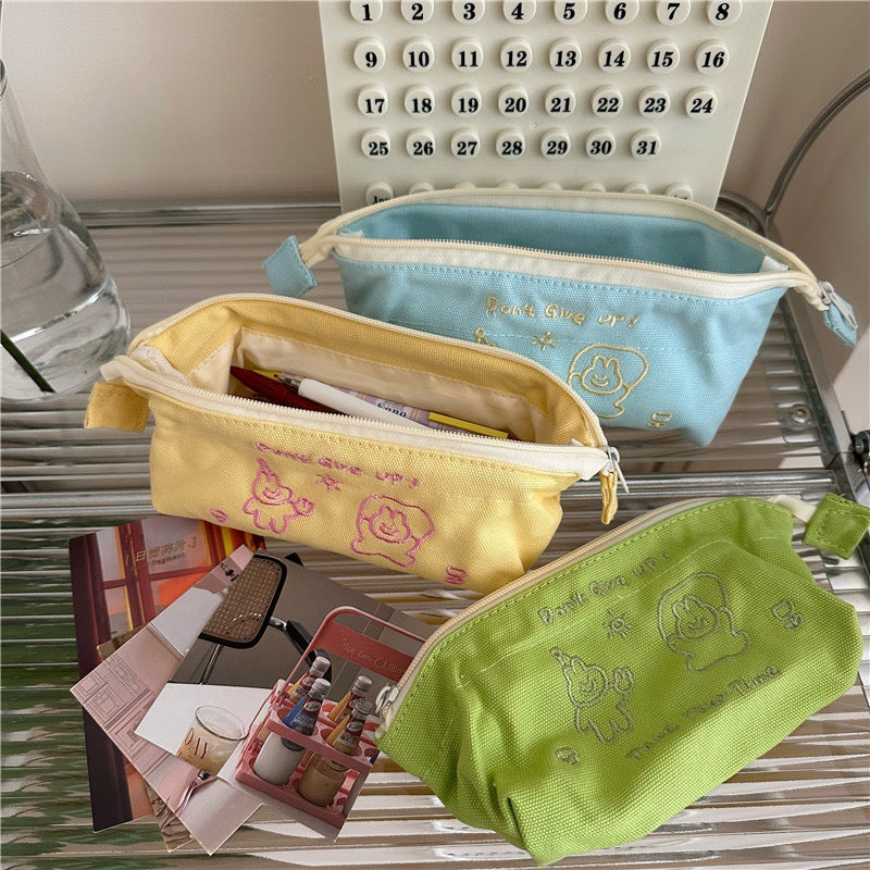 Colorful canvas pencil bag