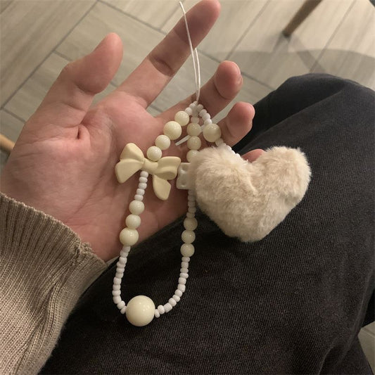 Cozy Plush Heart Beaded Charm
