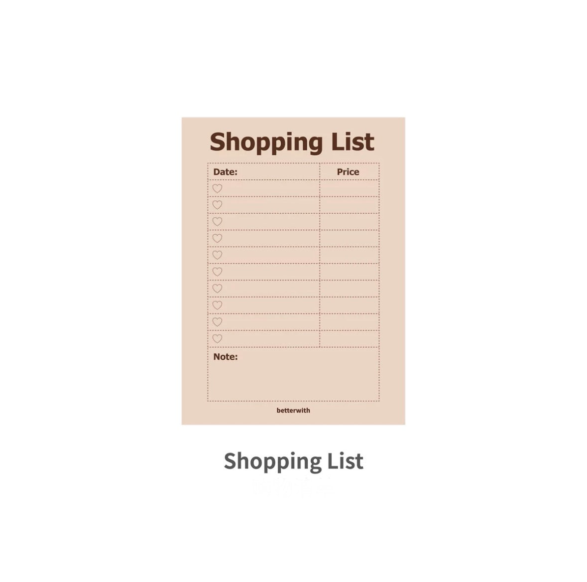 shopping list