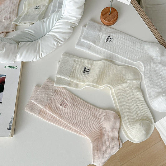 Basic bow Mid - Calf Socks✨ - KIO